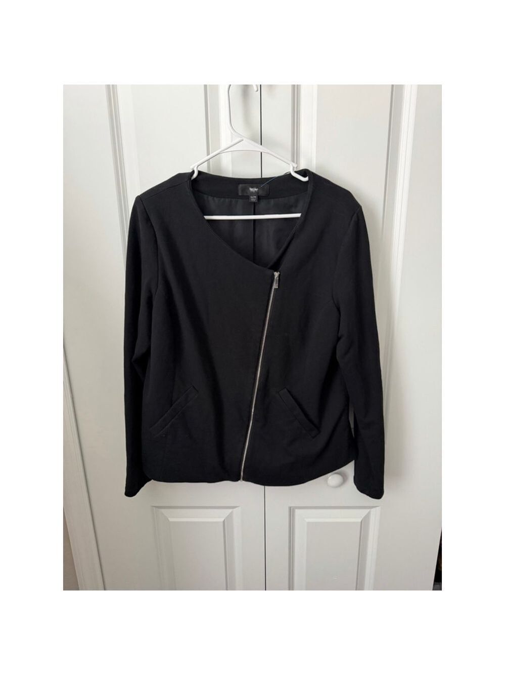 Mossimo Black Asymmetrical Zip Blazer Jacket Plus XXL